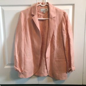 Linen Oversized Pink Blazer